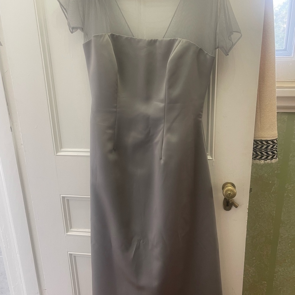 Silk grey gown by waters  and waters